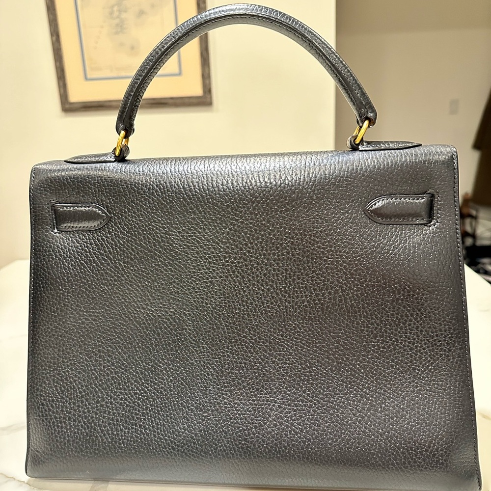 HERMES Kelly 32 Black Ardennes Leather, GHW, Sellier X Circle - Picture 3 of 16